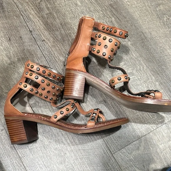 Sam Edelman Tan Studded Sandals - Picture 2 of 2